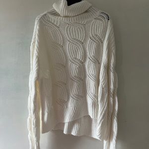Aqua cable knit sweater